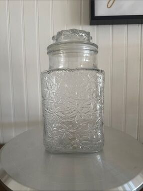 Vintage Princess House Fantasia Collection Glass Canister with Lid